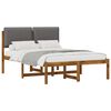 vidaXL Letto con Testiera Rivestita Naturale e Grigio Chiaro