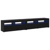 vidaXL Mobile TV 2 pcs Rovere Nero 210 x 35 x 40 cm Legno multistrato