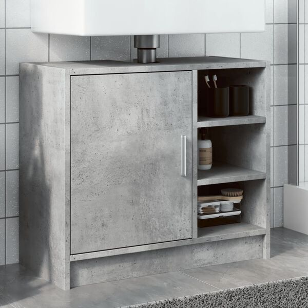 vidaXL Mobile Lavabo Grigio Cemento 63x29x55 cm in Legno Multistrato