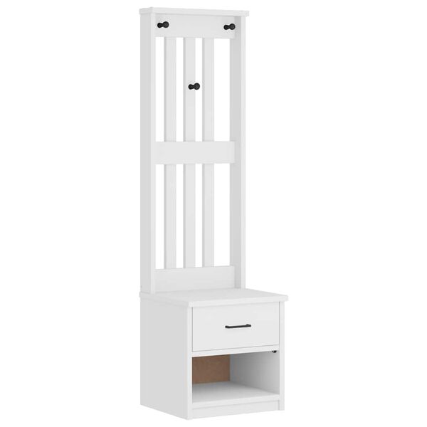 vidaXL Albero da Ingresso SANDNES Bianco 45x40x159,5 cm Legno di Pino
