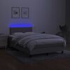 vidaXL Letto a Molle Materasso e LED Grigio Chiaro 120x190 cm Tessuto