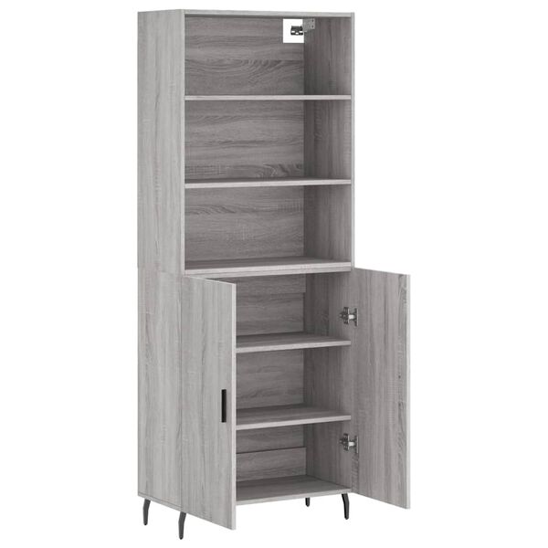 vidaXL Credenza Grigio Sonoma 69,5x34x180 cm in Legno Multistrato