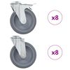 vidaXL Ruote Girevoli con Foro per Bullone 16 pz 125 mm
