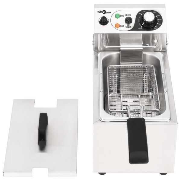 vidaXL Friggitrice Elettrica in Acciaio Inossidabile 6 L 2000 W
