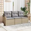 vidaXL Set Divano da Giardino 3 pcs beige e grigio chiaro Poly Rattan