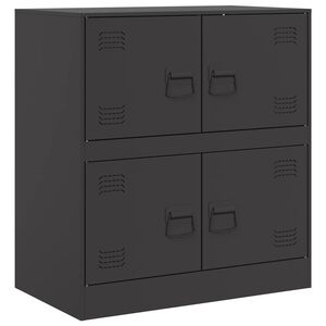 vidaXL Credenza Nera 67x39x73 cm in Acciaio