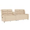 vidaXL Divano Massaggiante 4 Posti con Portabicchieri Crema Similpelle