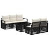 vidaXL Set Divano da Giardino 6 pz Nero e Bianco Crema polyrattan