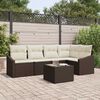 vidaXL Set di divani con cuscino 6 pcs Marrone e Crema polyrattan