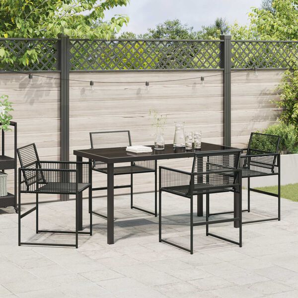 vidaXL Set da Pranzo per Giardino 5 pcs Nero