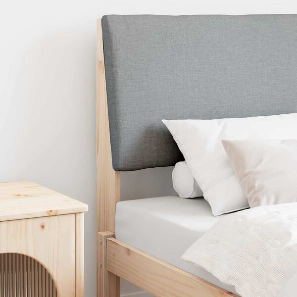 vidaXL Testiera imbottita Grigio chiaro 75 cm Pino massello