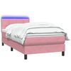 vidaXL Letto a Molle con Materasso e LED Rosa 80x210 cm Velluto