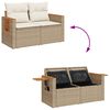 vidaXL Set Divano da Giardino 5 pz con Cuscini Beige in Polyrattan