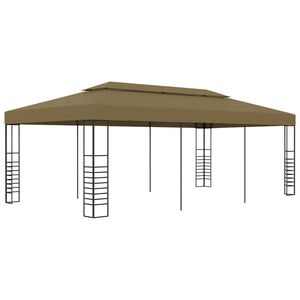 vidaXL Gazebo da Giardino 6x3x2,7 m Grigio Talpa 180 g/m&sup2;