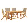 vidaXL Set Pranzo da Giardino 5pz Legno Massello di Acacia e Textilene