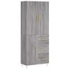 vidaXL Credenza Grigio Sonoma 69,5x34x180 cm in Legno Multistrato
