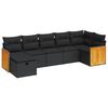 vidaXL Set Divani da Giardino con Cuscini 7pz Nero Polyrattan