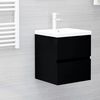vidaXL Mobile Bagno con Lavabo Integrato Nero in Legno Multistrato