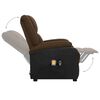 vidaXL Poltrona Alzapersona Massaggiante Marrone Scuro in Tessuto