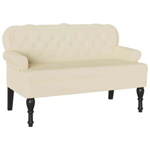 vidaXL Panca Chesterfield Crema 119,5 x 64,5 x 75 cm Pelle Sintetica