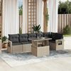 vidaXL Set Divani da Giardino 7pz con Cuscini Grigio Chiaro Polyrattan