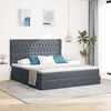 vidaXL Letto con contenitore e LED Grigio scuro 180 x 200 cm Velluto