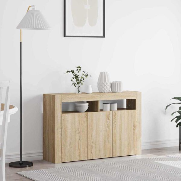 vidaXL Credenza rovere sonoma 116 x 30 x 75 cm Legno multistrato