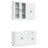 vidaXL Unit&agrave; Cucina KALMAR 4 pz Bianco Lucido Legno ingegnerizzato