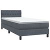 vidaXL Letto a Molle con Materasso e LED Grigio Scuro 80x210 cm Velluto
