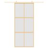 vidaXL Porta Scorrevole Dorata 90x205 Vetro Smerigliato ESG Alluminio