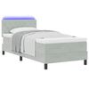 vidaXL Letto a Sorgente LED con led Grigio chiaro 100 x 200 cm Velluto