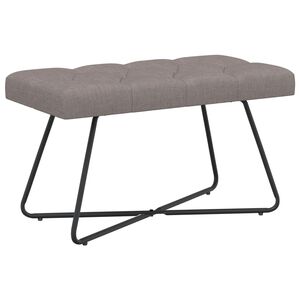 vidaXL Panchina con bottoni imbottiti Tortora 80 x 40 x 46 cm Tessuto