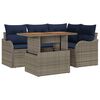 vidaXL Set Divano da Giardino 5 pz 4-Numero di posti Grigio e Blu Navy