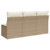 vidaXL Divano da Giardino con Cuscini a 3 Posti Beige in Polyrattan