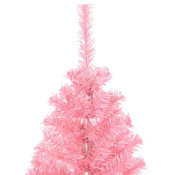 vidaXL Albero di Natale Artificiale Sottile con Base Rosa 150 cm PVC
