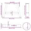 vidaXL Gambe per Tavolino da Caffè a Forma di A 2 pz 30x(30-31) cm Acciaio