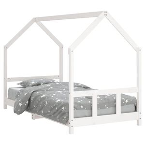 vidaXL Giroletto per Bambini Bianco 90x190cm in Legno Massello di Pino