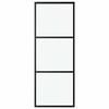 vidaXL Porta Scorrevole a 3 pannelli Vetro ESG&Alluminio 76x205cm Nera