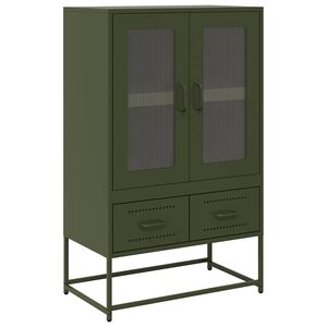 vidaXL Credenza Verde Oliva 68x39x111,5 cm in Acciaio