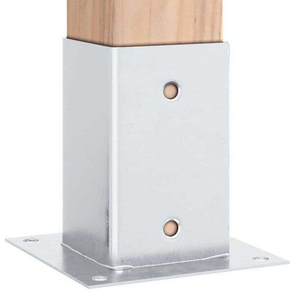 vidaXL Basi per Pali Quadrate 4 pz Argento 81x81 mm in Acciaio Zincato