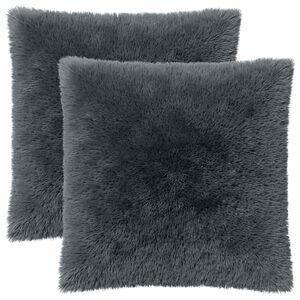 vidaXL Cuscino con cuscino HEERLEN 2 pz Antracite Fleece PV