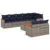 vidaXL Set Divani da Giardino 9 pz con Cuscini Grigio in Polyrattan