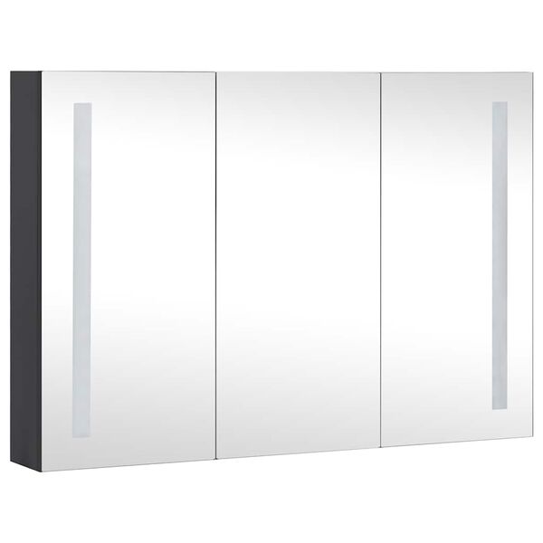 vidaXL Armadietto Bagno con Specchio e LED 89x14x62 cm