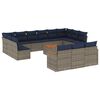 vidaXL Set Divani da Giardino 14 pz con Cuscini Grigio in Polyrattan