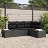 vidaXL Set Divano da Giardino 4 pcs Nero polyrattan
