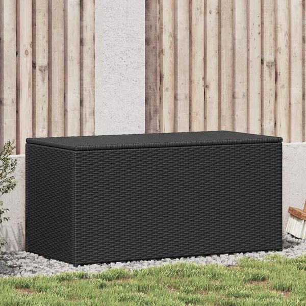 vidaXL Baule da Giardino in Polyrattan 100x50x50 cm Nero