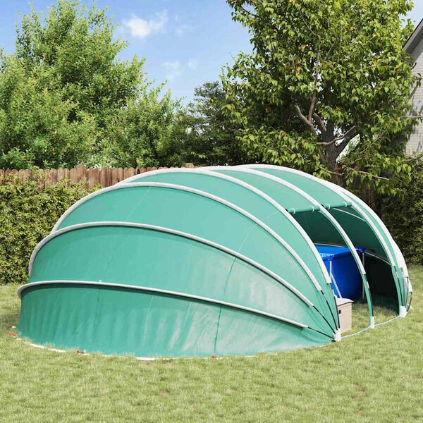 vidaXL Tenda da piscina a cupola Verde 538 x 440 x 204 cm