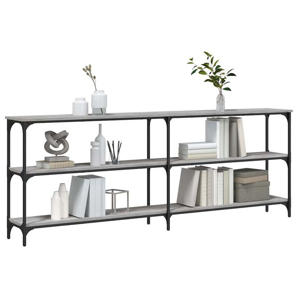 vidaXL Tavolo Consolle Grigio Sonoma 200x29x75 cm in Legno Multistrato