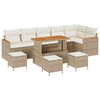 vidaXL Set Divano da Giardino 10 pcs Beige polyrattan