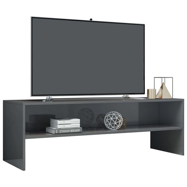 vidaXL Mobile Porta TV Grigio Lucido 120x40x40 cm in Legno Multistrato